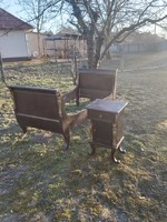 1 HUF auction. Empire bed and bedside table. 1800's.