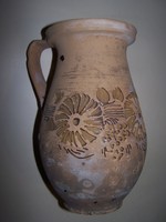 Tejes köcsög- népi fazekasmunka, Alföld, XIX. század második fele, sérült, javított  Magassága 24 cm