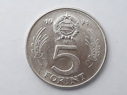 Magyarország 5 Forint 1971 érme - Magyar fém ötforintos, 5 Ft 1971 pénzérme