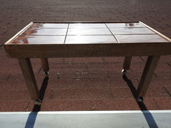 Vintage Tiled Rolling Table - Console Table