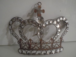 Metal - new - huge - vintage - rhinestone - crown - serrated - 36 x 25 x 6cm perfect - flawless