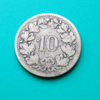 Svájc  - Ezüst 10 Rappen  - 1851 - "BB" – Strasbourg