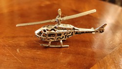 Ezüst miniatűr " Helikopter" Részletgazdag.  Ritka.