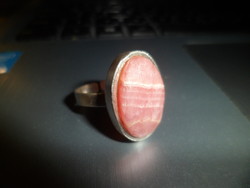 Design silver ring / rhodochrosite