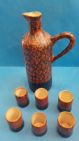 Ceramic brandy set with bottles and glasses for pond