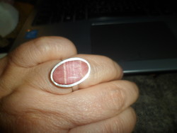 Design silver ring / rhodochrosite