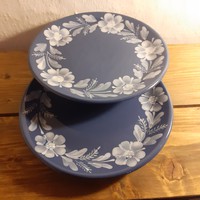 Beautiful blue and white Hungarian glazed ceramic plate