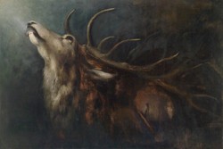 Karl diefenbach - dying deer - reprint