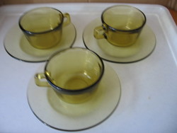 3 sets of yellow pyrex mocha cups in one