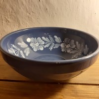 Blue and white Hungarian glazed ceramic soup plate