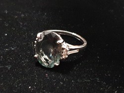 Indicolite tourmaline stone silver ring size 8! 7 carats!