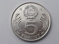 Magyarország 5 Forint 1989 érme - Magyar fém ötforintos, 5 Ft 1989 pénzérme
