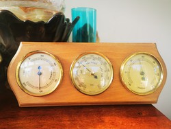 Vintage three-part weather station with barometer