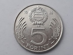 Hungary 5 forint 1989 coin - Hungarian metal five forint, 5 ft 1989 coin