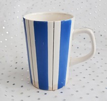 Blue striped granite mug