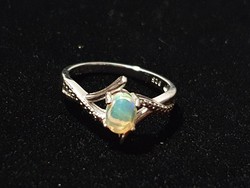 Opal stone silver ring size 8! 1Karat! Ethiopia