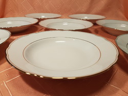From 1 HUF! 8 Pieces triple gold-edged porcelain deep plate bavaria schumann arzberg germany