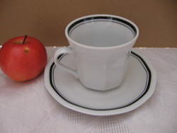 Retro Kahla GDR Rhapsodie kávés, teás csésze fekete csíkokkal