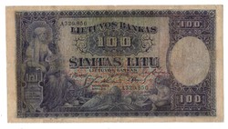 100 litu 1928 Litvánia Ritka!