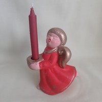 Ceramic, candlestick, red angel