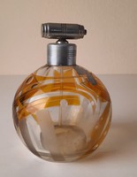 Art Deco parfümszóró üveg, pácolt díszítéssel