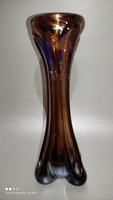 Iridescent thick-walled glass vase