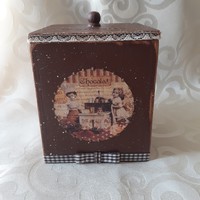 Csokis vintage fa doboz