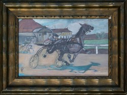 Ismeretlen művész: Ügető verseny, c. 1920