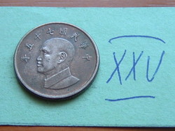 TAJVAN 1 DOLLÁR 1986 (75) Chiang Kai-shek  Alumínium-bronz XXV.
