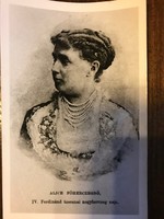 Alice Főhercegnő portréjával képeslap,postatiszta,fekete-fehér.IV.Ferdinánd toscanai nagyherceg neje