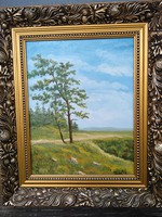 Painting, oil, gilded frame