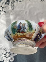 Antique baroque significant hand-painted sugar bowl without lid