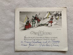 Old graphic Christmas postcard - USA
