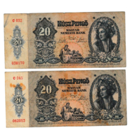 1941 - 2 db - 20 Pengő  bankjegy