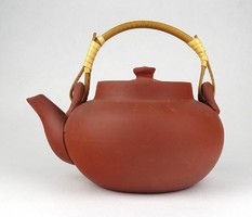 1H490 Minimalista stílusú jelzett kínai kerámia teáskancsó