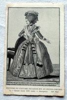 Antik francia metszet? divattörténeti képeslap Historie du Costume (1780)