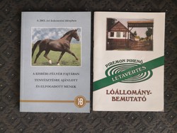 2 db lovas könyv, Tenyészállatok származására vonatkozó adatokkal, képekkel