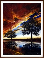 Czinóber - Lángoló égbolt ( 30 x 40, olaj )