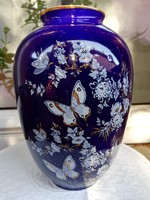 Pillangós-virágos arpo porcelán váza