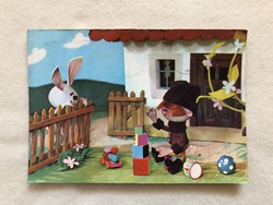 Régi Húsvéti képeslap, bábterv: Foky Ottó
