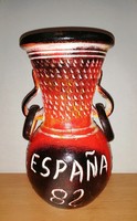 Kerámia váza Futball VB 1982., Espana '82 24 cm magas (2/d)