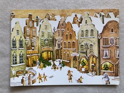 Old Christmas postcard, graphic postcard - b. Lazetzky stella graphics