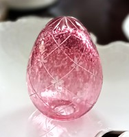 Ajka kristály rózsaszín tojás 10.5cm