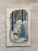 Régi Karácsonyi képeslap, rajzos levelezőlap -  K. Lukáts Kató  rajz
