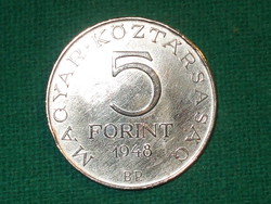 5 Forint 1948 ! Ezüst ! Szép !