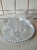 Retro 1 decis short drink glass for sale! Marked old pub glass 5 pcs for sale