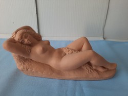 Careful Joseph 1909-1987 ceramic, lying nude, terracotta statue,