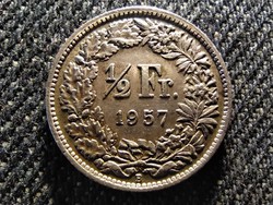Svájc .835 ezüst 1/2 Frank 1957 B (id26538)