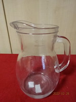 Italian glass jug with wine mail - rocco. One liter thick bottle. He has! Jókai.