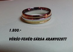 Yellow white red gilded medical steel hoop ring.